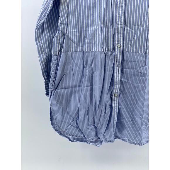 MADEWELL Women's Blue-White Striped Button-Up Boyfriend Tunic Top SZ M - Picture 6 of 12